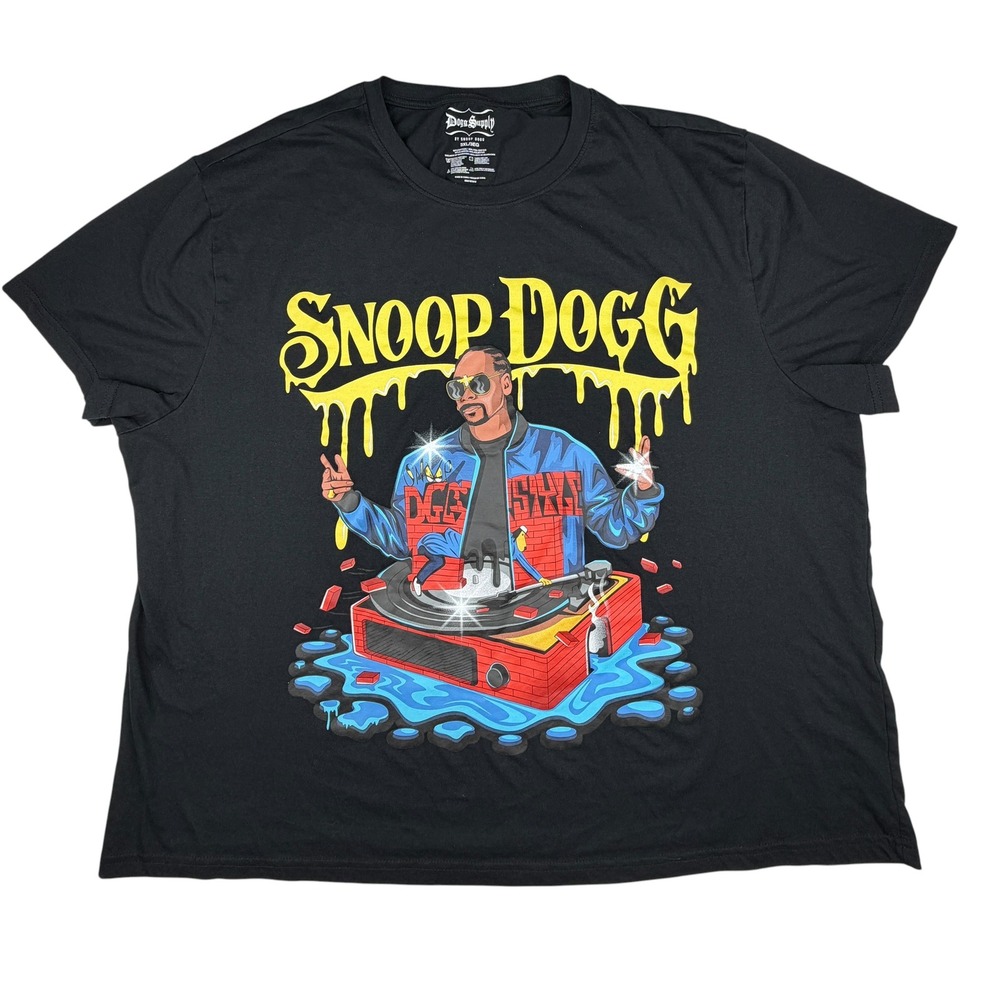 Dogg Supply Snoop Dogg Men's 3XL Black DJ Graphic Hip Hop Rap T-Shirt